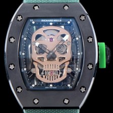 미러급 리차드밀레 남성용 벨크로 스포츠 스트랩!! RM52-01 스컬 워치 스켈레톤&해골무늬 다이얼 오토매틱 무브먼트 RIC0451 Ⅳ