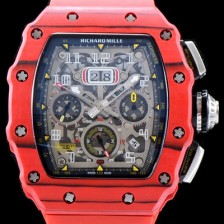 미러급 리차드밀레 남성용 오토매틱 플라이백 RM11-03 오버사이즈 데이트 크로노그래프레드 카본 TPT 스켈레톤 다이얼 오토매틱 무브먼트 RIC0401 Ⅳ