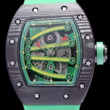 미러급 리차드밀레 남성용 RM59-01 스켈레톤 그린옐로 다이얼 오토매틱 무브먼트 RIC4235 Ⅳ