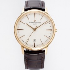 미러급 바쉐론콘스탄틴 남성용 패트리모니 85180/000R-9248 셀프 와인딩 드레스 워치!! 18K 로즈골드 케이스 화이트 다이얼 오토매틱 무브먼트 VAC0215 Ⅳ