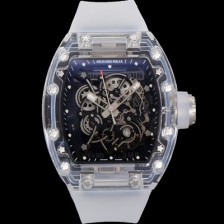 미러급 리차드밀러 남성용 RM055 수동/기계식 무브먼트 50mm 우레탄줄 스캘래톤 블랙 다이얼 ric0227 Ⅳ