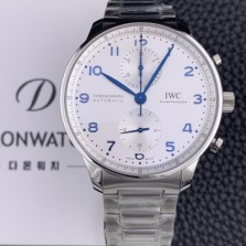 미러급 아이더블유씨 남성용시계 베스트 신형 포르투기즈 IW371617 크로노그래프 오토매틱 ETA7750-2 타입 41mm 메탈줄 화이트 다이얼 iwc64681 Ⅳ