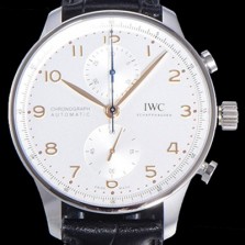 미러급 아이더블유씨 남성용 포르투기즈 IW371604 크로노그래프 오토매틱 Cal.69355 타입 41미리 가죽줄 화이트다이얼 IWC74395 Ⅳ