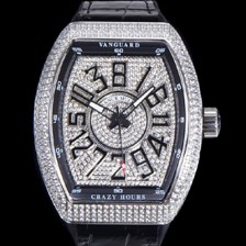 미러급 프랭크뮬러 남성용 뱅가드 오토매틱 CZ02 타입 44미리 보석/큐빅 케이스 가죽줄 보석다이얼 fra67098 Ⅳ