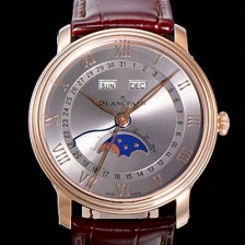 미러급 블랑팡 남성용 빌레레 퀀탬 컴플레트 문페이즈 Cal.6654 오토매틱 40미리 블랙가죽줄 18K 로즈골드 그레이다이얼 BLA14151 Ⅳ