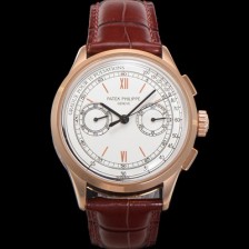 미러급 파텍필립 남성용 컴플리케이션 5170G 크로노그래프 18k로즈골드 오토매틱 7750 타입 39mm 가죽줄 화이트 다이얼 pat2207 Ⅳ