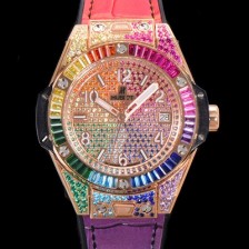 미러급 휴블렛 남여공용 빅뱅 오토매틱 HUB1710타입 39mm 다이아/보석 세팅 로즈골드 우레탄/가죽 믹스밴드 보석다이얼 hub9131 Ⅳ