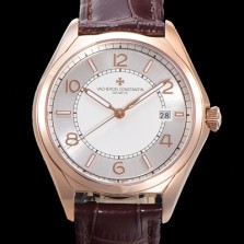 미러급 바쉐론 콘스탄틴 남성용 피프티식스 Ref.4600E 오토매틱 1326 타입 40mm 가죽줄 18K 로즈골드 실버 다이얼  vac5122 Ⅳ