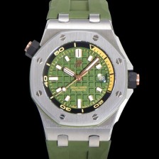 미러급 오데마피게 남성용 로얄오크 오프쇼어 다이버 오토매틱 Cal.4308타입 42mm  우레탄줄 그린다이얼 aud9595 Ⅳ