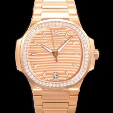 미러급 파텍필립 여성용 노틸러스 7118/1200R-010 레이디스 오토매틱 Cal.324 S C타입 35.2mm 다이아셋팅 18K로즈골드 골드다이얼 pat2846 Ⅳ