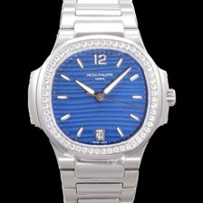 미러급 파텍필립 여성용 노틸러스 7118/1200A-001 레이디스 오토매틱 Cal.324 S C타입 35.2mm 다이아셋팅 메탈줄 블루다이얼  pat8660 Ⅳ