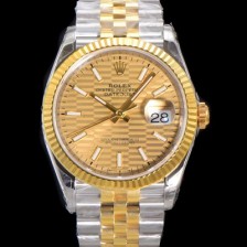 미러급 로렉스 남성용 904L스틸!! 2023신형 데이져스트 36mm II M126233-0039 !! 18K 옐로골드 골드다이얼 브레이슬릿 신형 Cal.3235 오토매틱 무브먼트 ROL29321 Ⅳ