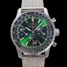 미러급 브라이틀링 남성용 네비타이머 AB0137241L1A1 크로노그래프 ETA7750-2 타입 오토매틱 43mm 그린 다이얼 bre6000 Ⅳ