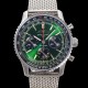 미러급 브라이틀링 남성용 네비타이머 AB0137241L1A1 크로노그래프 ETA7750-2 타입 오토매틱 43mm 그린 다이얼 bre6000 Ⅳ