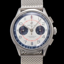 미러급 브라이틀링 남성용 프리미에르 AB0018A71G1P1 크로노그래프 7750 타입 오토매틱 42mm 메쉬밴드 화이트 다이얼 bre6011 Ⅳ