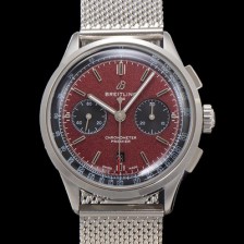 미러급 브라이틀링 남성용 프리미에르 크로노그래프 7750 타입 오토매틱 42mm 메쉬밴드 레드 다이얼 bre6024 Ⅳ