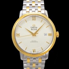 미러급 오메가 남성용 드빌 프레스티지 424.20.37.20.02.001 오토매틱 Cal.8800타입 39.5mm 18K 옐로우골드 메탈줄 화이트 다이얼 omg20201 Ⅳ