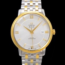 미러급 오메가 남성용 드빌 프레스티지 424.20.37.20.58.001 오토매틱 Cal.8800타입 39.5mm 18K 옐로우골드 메탈줄 화이트 다이얼 omg20202 Ⅳ