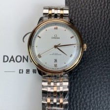 미러급 오메가 남성용 드빌 프레스티지 434.20.40.20.02.001 오토매틱 Cal.8800타입 40mm 18K 로즈골드 메탈줄 화이트 다이얼 omg20214 Ⅳ