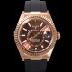 미러급 로렉스 남성용 스카이더웰러 m336235-0002 18K 로즈골드 42mm 오토매틱 Cal.9002 타입 우레탄줄 초콜렛 다이얼 rol5312 Ⅳ