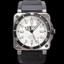 미러급 벨엔로즈 남성용 인스트루먼트03 BR03A-D-WH-STSRB 오토매틱 9015타입 42mm 우레탄줄 화이트 다이얼 bel4112 Ⅳ