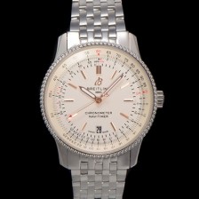 미러급 브라이틀링 남성용 네비타이머 A17326211G1A1 크로노그래프 오토매틱 2824 타입 41mm 메탈줄 화이트 다이얼 bre6031 Ⅳ