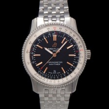 미러급 브라이틀링 남성용 네비타이머 A17326241B1A1 크로노그래프 오토매틱 2824 타입 41mm 메탈줄 블랙 다이얼 bre6032 Ⅳ