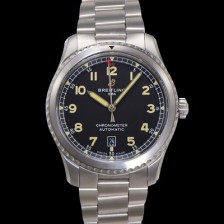 미러급 브라이틀링 남성용 네비타이머 A17314101B1A1 오토매틱 2824 타입 41mm 메탈줄 블랙 다이얼 bre6053 Ⅳ