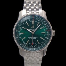 미러급 브라이틀링 남성용 네비타이머 A17326361L1A1 크로노그래프 오토매틱 2824 타입 41mm 메탈줄 그린 다이얼 bre6033 Ⅳ