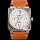 미러급 벨엔로즈 남성용 인스트루먼트03 BR0393-GMT-STSCA 오토매틱 2836타입 42mm 우레탄줄 화이트 다이얼 bel4118 Ⅳ