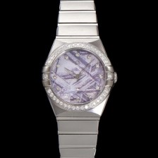 미러급 오메가 여성용 컨스틀레이션 131.15.28.60.99.001 다이아몬드 세팅 베젤 28mm 쿼츠 무브먼트 메테오라이트 다이얼 omg0147 Ⅳ