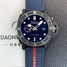 미러급 파네라이 남성용 서브머시블 콰란타콰트로 루나로사 PAM01466 티-세라미테크™ 44mm 오토매틱 Cal P. 900타입 블루 다이얼 pan5230 Ⅳ