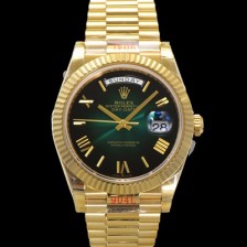 미러급 로렉스 남성용 New 데이데이트 m228238-0069 무게187g 18K 옐로우골드 40mm 오토매틱 Cal.2836-2 타입 그린 옴브레 다이얼 rol5398 Ⅳ