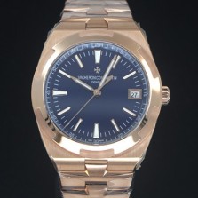 미러급 바쉐런 콘스탄틴 남성용 오버시즈 4500V/210R-B705 18k 로즈골드 오토매틱 무브먼트 41mm 블루 다이얼 vac1160 Ⅳ