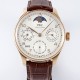 미러급 아이더블유씨 남성용 포루투기즈 IW502306 퍼페추얼 캘린더 싱글 문 44mm 18k 로즈골드 오토매틱 무브먼트 화이트 다이얼 iwc4108 Ⅳ
