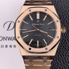 미러급 오데마피게 남성용 15400OR.OO.1220OR.01 로얄오크 18k 로즈골드 41mm 오토매틱 Cal.3120무브먼트 블랙 와플 다이얼 aud6534 Ⅳ