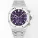 미러급 오데마피게 남성용 로얄오크 26240BC.OO.1320BC.01 크로노그래프 41mm 오토매틱 Cal.4401 타입 퍼플 와플 다이얼 aud6555 Ⅳ
