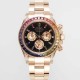 미러급 로렉스 남성용 데이토나 레인보우 116598 RBOW 크로노그래프 18k 로즈골드 40mm 오토매틱 Cal.4130타입 블랙 다이얼 rol5433 Ⅳ