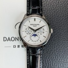 미러급 파텍필립 남성용 퍼페추얼 캘린더 5140 가죽줄 40mm 오토매틱 Cal.240 타입 화이트 다이얼 pat2239 Ⅳ