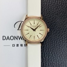 미러급 파텍필립 여성용 칼라트라바 4897R-010 나토천/가죽줄 18K 로즈골드 33mm 오토매틱 Cal.324 타입 크림 다이얼 pat2250 Ⅳ