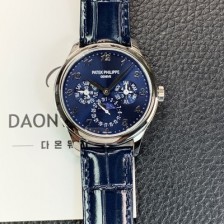 미러급 파텍필립 남성용 퍼페추얼 캘린더 5140 가죽줄 40mm 오토매틱 Cal.240 타입 블루 다이얼 pat2240 Ⅳ