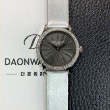 미러급 파텍필립 여성용 칼라트라바 4897G-001 나토천/가죽줄 33mm 오토매틱 Cal.324 타입 그레이 다이얼 pat2254 Ⅳ