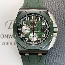 미러급 오데마피게 남성용 로얄오크 오프쇼어 26405CE.OO.A056CA.01 세라믹 베젤 크로노그래프 44mm 오토매틱 무브먼트 그린 다이얼 aud6580 Ⅳ