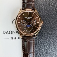 미러급 파텍필립 남성용 퍼페추얼 캘린더 18K 로즈골드 5140 가죽줄 40mm 오토매틱 Cal.240 타입 브라운 다이얼 pat2246 Ⅳ