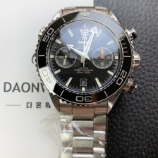 미러급 오메가 남성용 씨마스터 신제품 215.30.46.51.01.001 플래닛 오션 600m 코액시얼 마스터 크로노미터 45.5mm 크로노그래프 오토매틱 Cal.9900 타입 블랙 다이얼 omg0203 Ⅳ