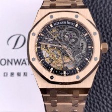 미러급 오데마피게 남성용 하이엔드 로얄오크 15407OR.OO.1220OR.01 더블 밸런스 휠 오픈워크 18k 로즈골드 41mm 오토매틱 Cal.3132무브먼트 스켈레톤 다이얼 aud6586 Ⅳ