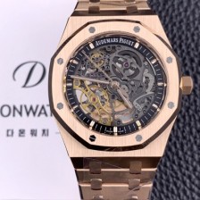 미러급 오데마피게 남성용 하이엔드 로얄오크 15407OR.OO.1220OR.01 더블 밸런스 휠 오픈워크 18k 로즈골드 41mm 오토매틱 Cal.3132무브먼트 스켈레톤 다이얼 aud6586 Ⅳ
