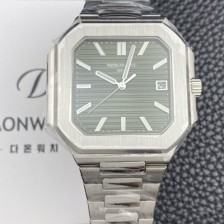 미러급 파텝필립 남성용 큐비투스 데이트 Ref.5821 45mm 오토매틱 Cal.26-330 SC 타입 그린 다이얼 pat2265 Ⅳ