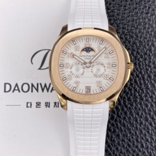 미러급 파텝필립 남성용 아쿠아넛 5261R 루스 연간 캘린더 문페이즈 39.9mm 18K 로즈골드 오토매틱 Cal.324 S C 타입 화이트 다이얼 pat2272 Ⅳ