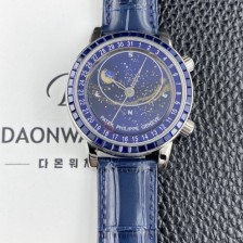 미러급 파텍필립 남성용 그랜드 컴플리케이션 6104P 문페이즈 43mm 오토매틱 Cal.240 타입 블루 다이얼 pat2274 Ⅳ